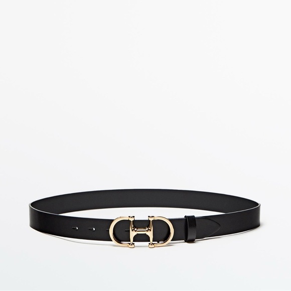 Zara Accessories - Zara Leather Belt with Double Buckle - Size S/80cm